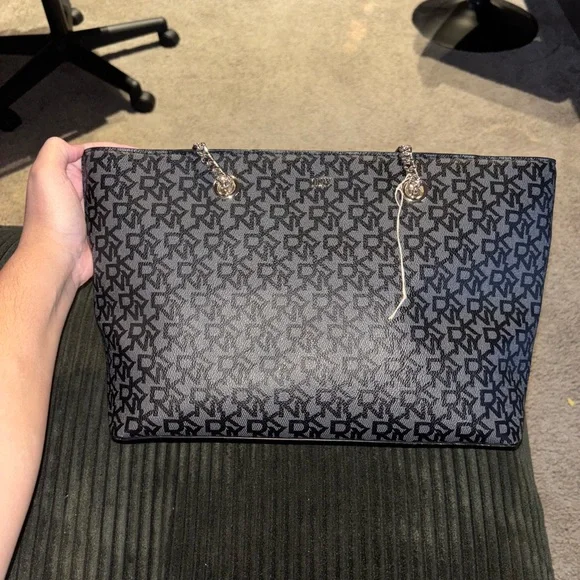 DKNY Black Monogram Tote - Picture 5 of 10